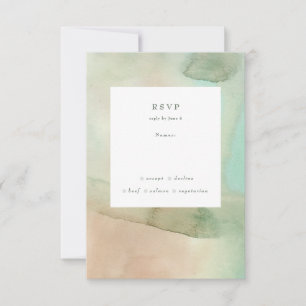 Cartão RSVP Casamento de Praia de Pastel Moles de Aquarela