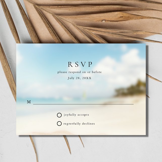 Cartão RSVP Casamento de praia simples (Simple Beach Wedding RSVP Card)