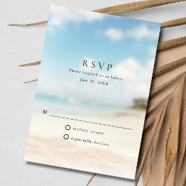 Cartão RSVP Casamento de praia simples