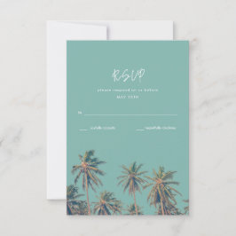 Cartão RSVP Casamento de Praias da Costa Rica Palms