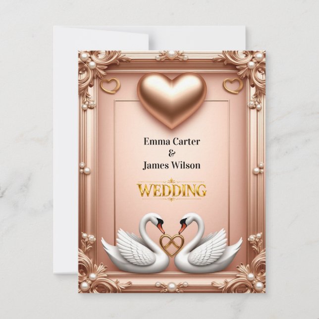 Cartão RSVP 🌺Casamento de Primavera Com Flores de Pêssego 💐 (Frente)