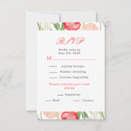 Cartão RSVP Casamento de primavera de Tulipas e Daffodils
