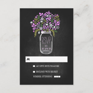 Cartão RSVP Casamento de quadro de jarra de pedras