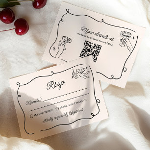 Cartão RSVP Casamento de Querubins Cupido Excêntrico e Caprich