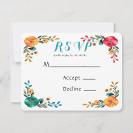 Cartão RSVP Casamento de Romance Pintado