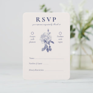 Cartão RSVP Casamento de Rosa de Aquarela Elegante