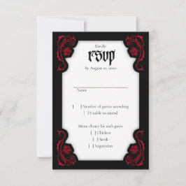 Cartão RSVP Casamento de Rosas Elegantes Gótico