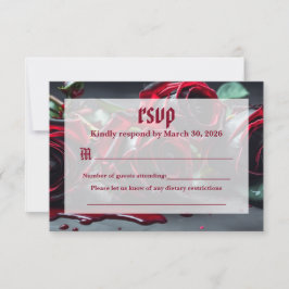 Cartão RSVP Casamento de Rosas góticos