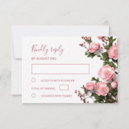 Cartão RSVP Casamento de Rosas Silvestres 3D