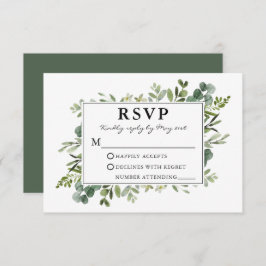 Cartão RSVP Casamento de Sage Botânica de Aquarela