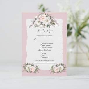 Cartão RSVP Casamento de Sangue das Flores Brancas de Água