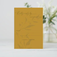 Casamento de Script Boho Amarelo Botânico Minimali