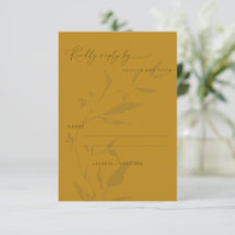 Casamento de Script Boho Amarelo Botânico Minimali
