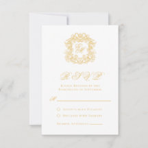 Casamento de Script de Crest do Monograma Dourado 