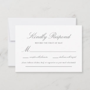 Cartão RSVP Casamento de Script de Lace Elegante