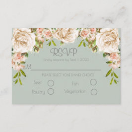 Cartão RSVP Casamento de Script Elegante Floral Floral Rustic 