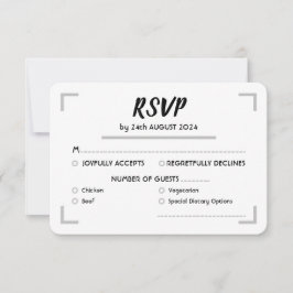 Cartão RSVP Casamento de Script Manuscrito Simples