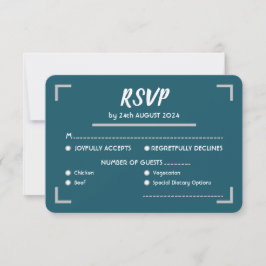 Cartão RSVP Casamento de Script Manuscrito Simples De Teal
