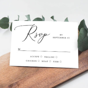 Cartão RSVP Casamento de Script Minimalista Elegante   Escolha
