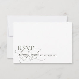 Cartão RSVP Casamento de Script Minimalista Moderno Elegante