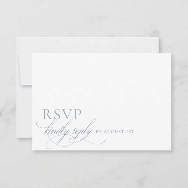 Cartão RSVP Casamento de Script Minimalista Moderno Elegante (Frente)