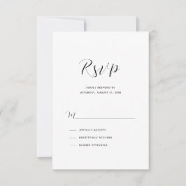 Cartão RSVP Casamento de Script Moderno Elegante