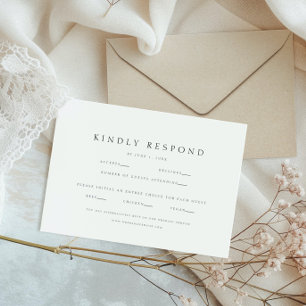 Cartão RSVP Casamento de site moderno da Elegant