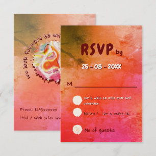 Cartão RSVP Casamento de skateboard vintage elegante terracota