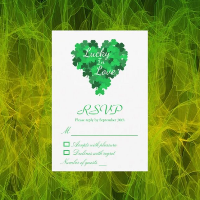 Cartão RSVP Casamento De Sorte No Amor (Criador carregado)