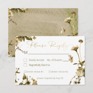 Cartão RSVP Casamento de Summer Wildflower & Daisies