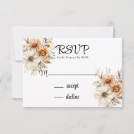 Cartão RSVP Casamento de Terracotta Cream Florals