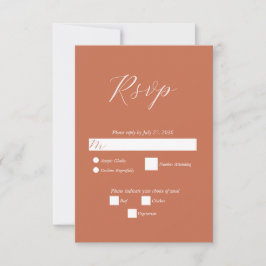 Cartão RSVP Casamento de Terracotta Elegant Script Calliografi