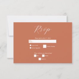 Cartão RSVP Casamento de Terracotta Elegant Script Calliografi