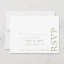Cartão RSVP Casamento de Texto Elegante Minimalista Simples