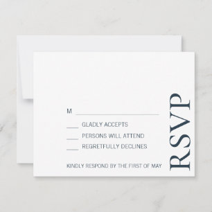 Cartão RSVP Casamento de Texto Mínimo e Mínimo Impressionant