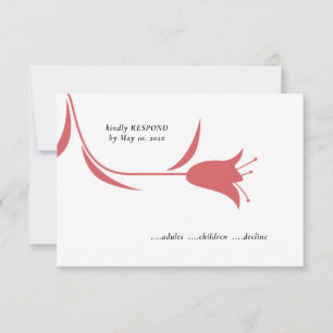 CARTÃO RSVP CASAMENTO DE TULIP DE VINHO MOD