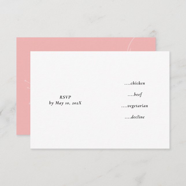 CARTÃO RSVP CASAMENTO DE TULIP MOD PINK (Frente/Verso)