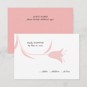 CARTÃO RSVP CASAMENTO DE TULIP MOD PINK