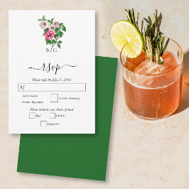 Cartão RSVP Casamento de Verão de Hibiscus Tropical Watercolor