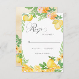 Cartão RSVP Casamento de Verão Rustic Lemon Citrus Boho