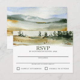 Cartão RSVP Casamento de Watercolor Outdoorsy