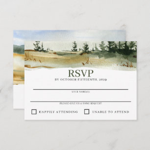 Cartão RSVP Casamento de Watercolor Outdoorsy