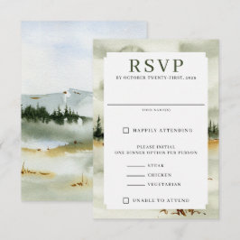 Cartão RSVP Casamento de Watercolor Outdoorsy