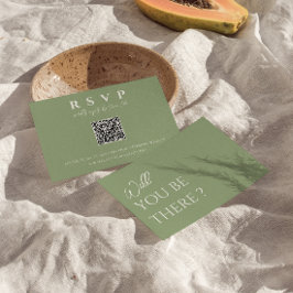 Cartão RSVP Casamento divertido online do Código QR do Sage Gr
