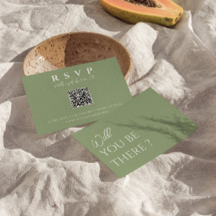 Cartão RSVP Casamento divertido online do Código QR do Sage Gr