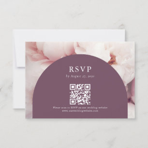 Cartão RSVP Casamento do Código QR das Pessoas Roxas Regais El