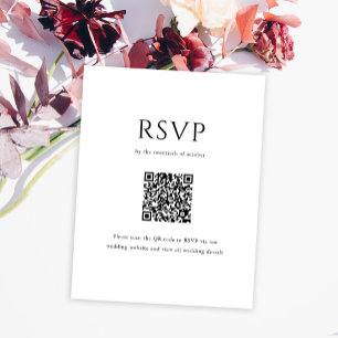 Cartão RSVP Casamento do Código QR do Monograma do Script Inic