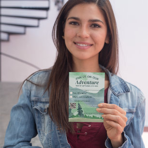 Cartão RSVP Casamento do Código QR do Pine Montanha Emerald Gr