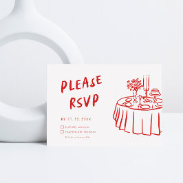 Cartão RSVP Casamento do Código QR do Retro Moderno Funky Fun