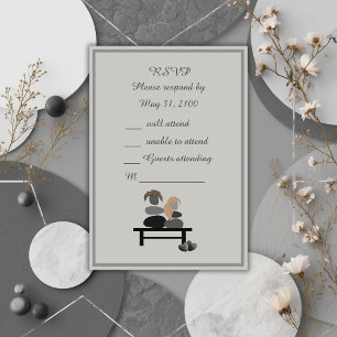 Cartão RSVP Casamento do Eternal Stone casal Boho